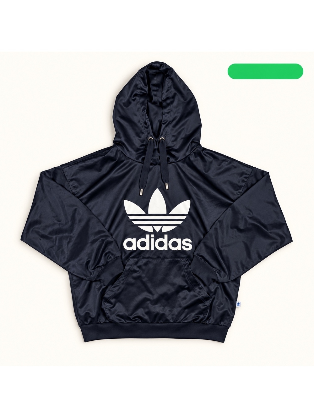 Adidas Originals Black Satin Trefoil Hoodie XS